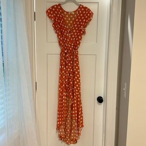Orange polka dot Dress